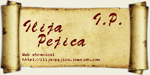 Ilija Pejica vizit kartica